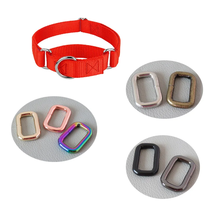 1Pcs Metal Rectangular Buckle Ring Hardware For Dog Pet Martingale Collar Accessory Belt Loop Slider Bag Handbag Straps Clasp