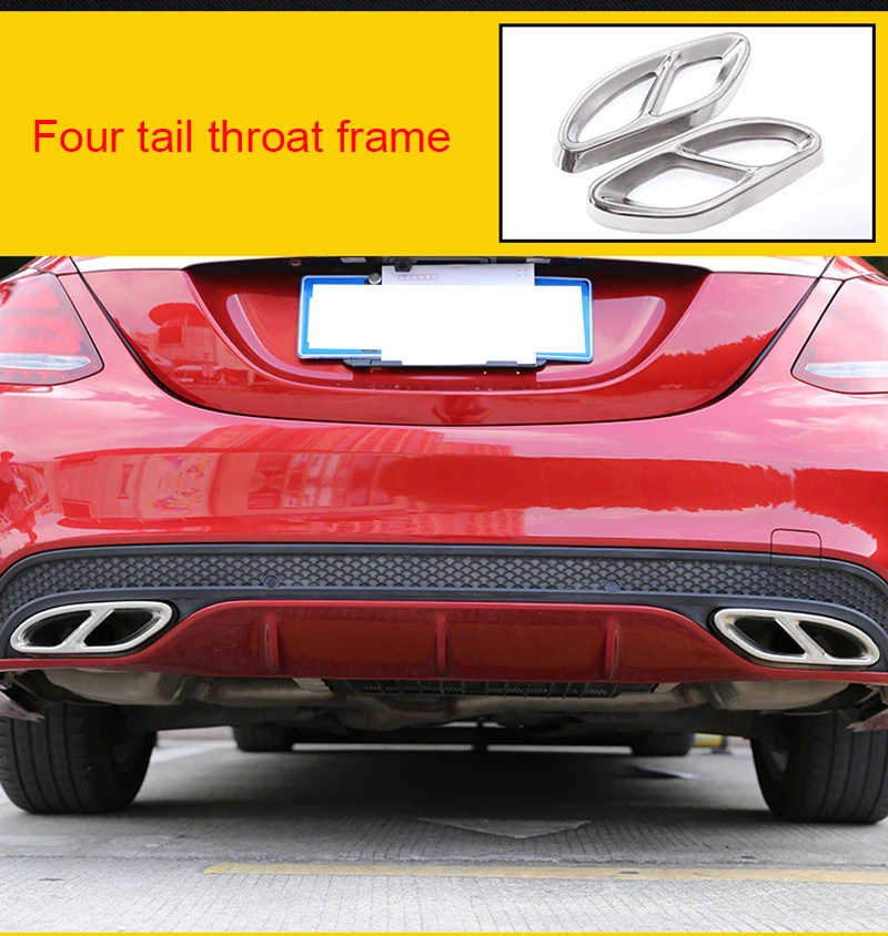 Throat Frame For Mercedes Benz 2015-2019 2pcs Chrome Four Tail