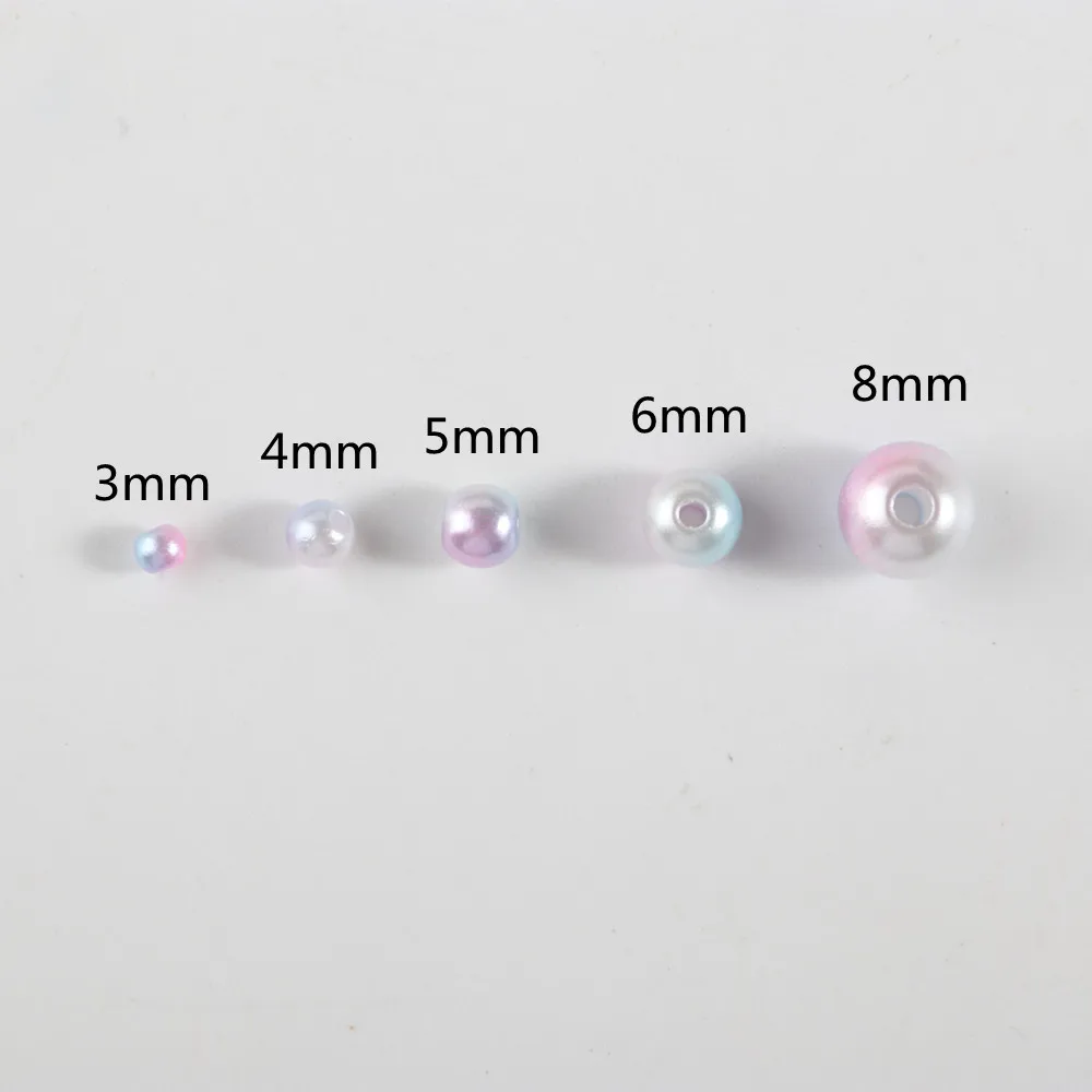 150-180Pcs/Pack Mix Size 3/4/5/6/8mm Beads With Hole Colorful Pearls Round Acrylic Imitation Pearl DIY For Jewelry Making Nail