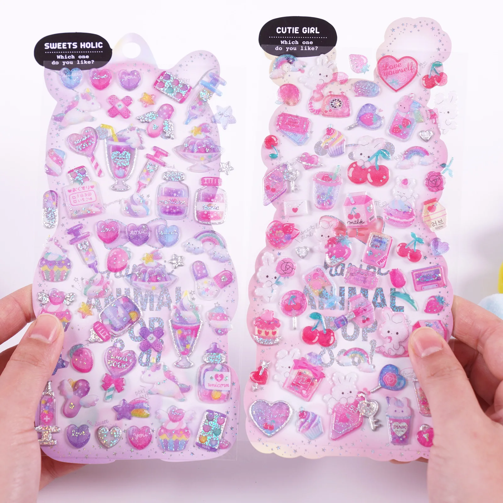 Kawaii Japanese Glittering Sugar Candy 3D PVC Stickers Scrapbooking Diy  Cute Diary Stationery Sticker Sheet