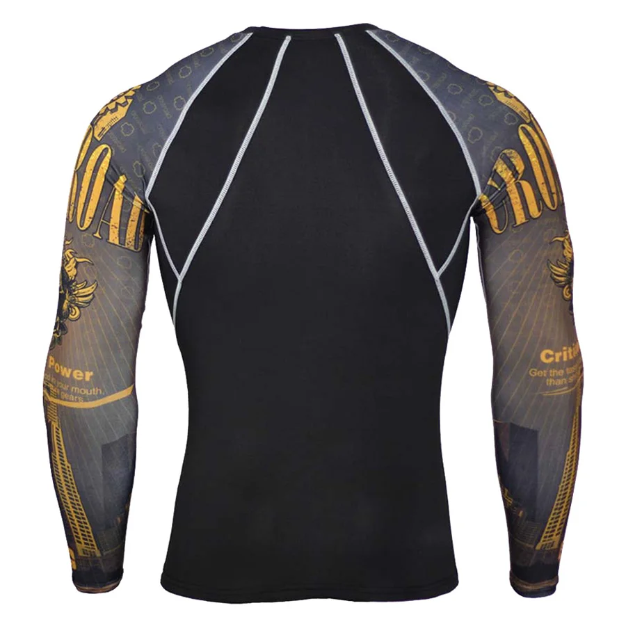 Men's Running T-Shirts Sports Top Long Sleeve Shirts Second Skin Thermal Shirts rashgarda MMA Base layer ultralight bodybuilding