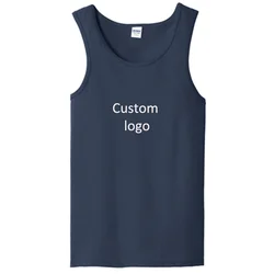 Logo custom 100% cotton quick-drying running vest training fitness vest gym men's sports suit sleeveless men's