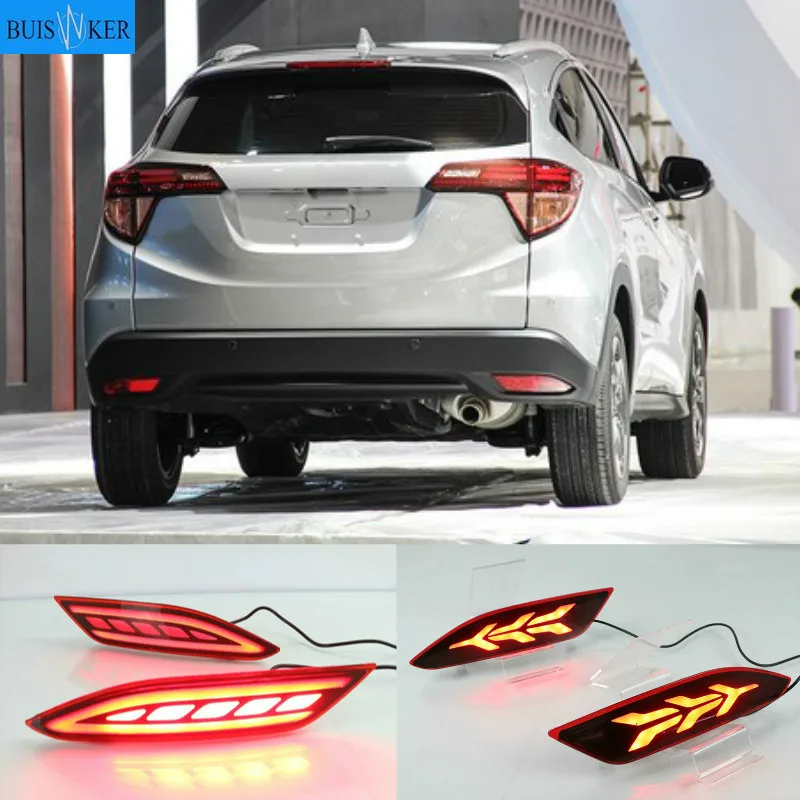 

Светодиодный задний отражатель для Honda HR-V вариабельности сердечного ритма 2014 2015 2016 2017 2018 тормозной светильник s бампера лампы сигнала поворота предупреждение светильник