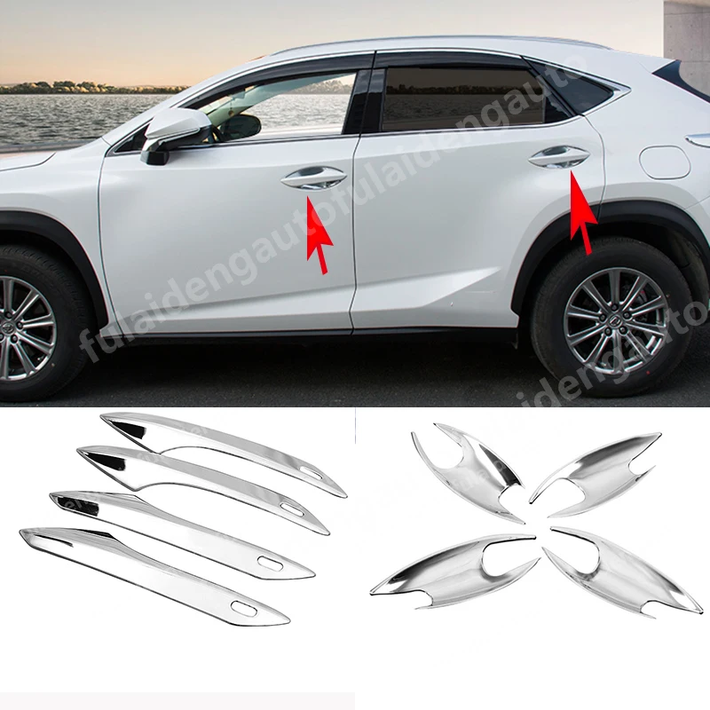 4PCS ABS Chrome Side Car Door Handle Cover handle bowl Cover Trim Molding For Lexus RX350 RX450H 2016-2019 Car Accessories