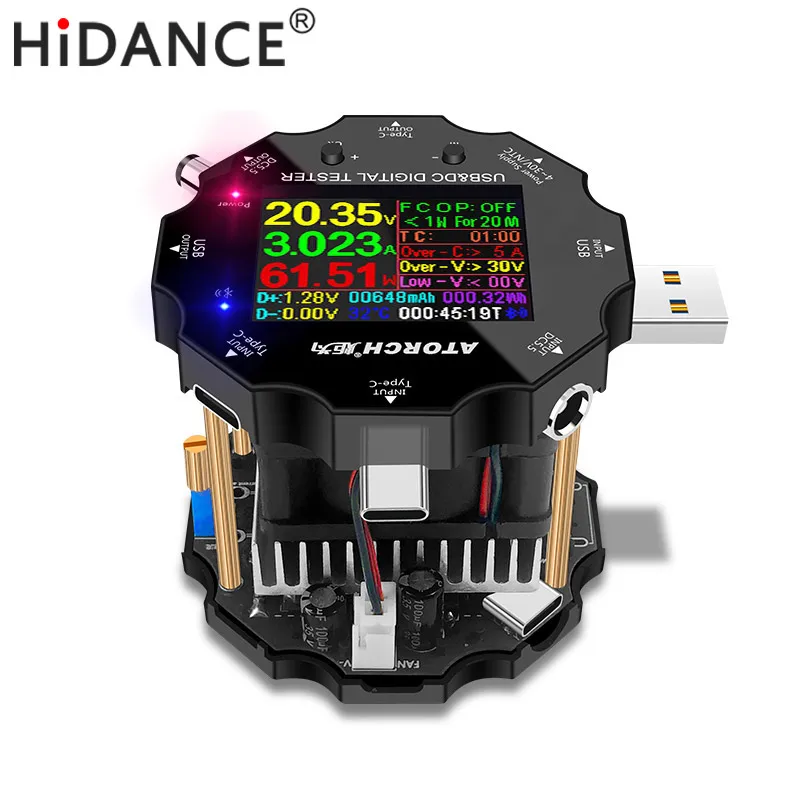 DC 3.2-32V 65W Tester di carico USB 18650 batteria indicatore di capacità elettronica indicatore di alimentazione caricabatterie misuratore di