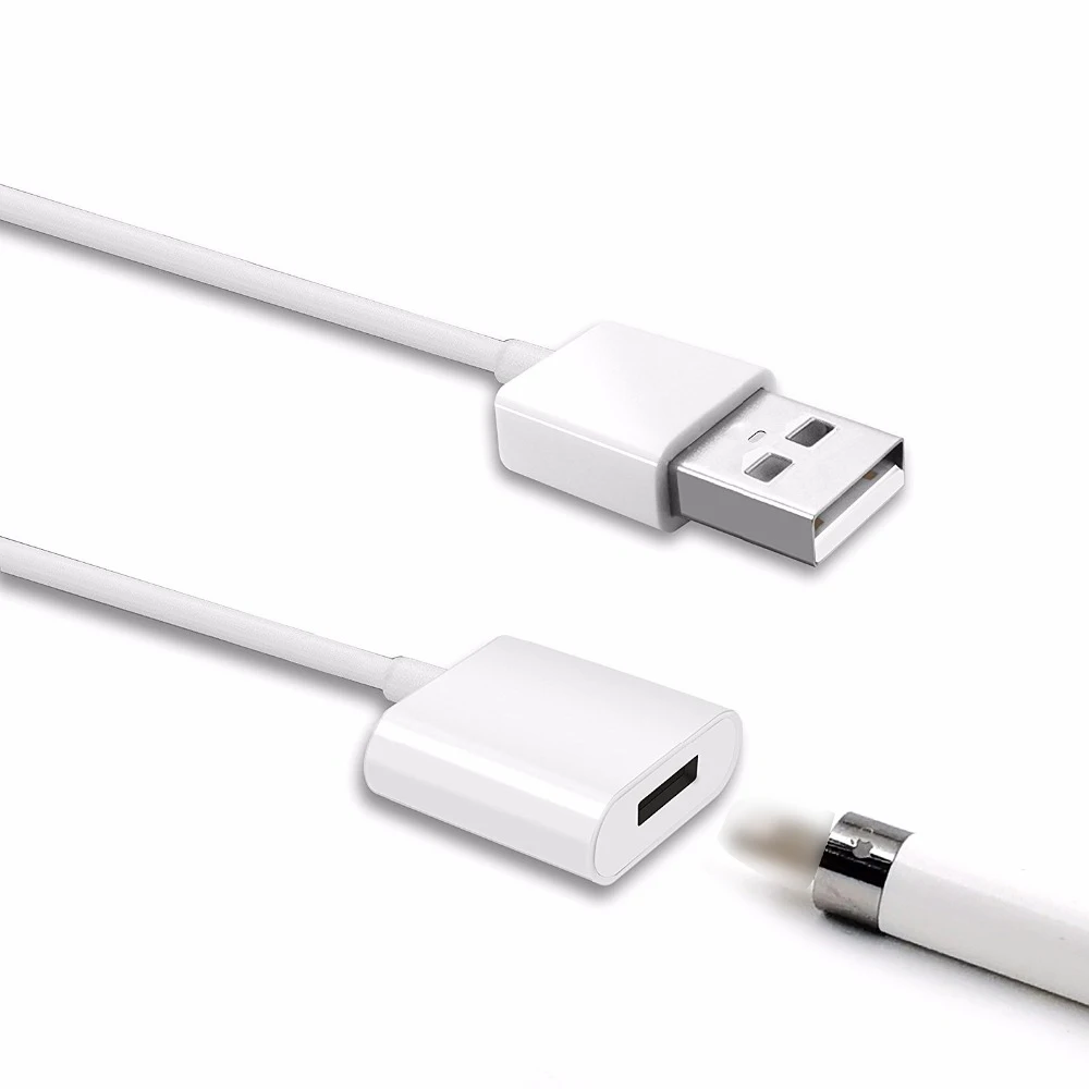 RISE-1M lápis carregador cabo adaptador para ipad pro 12.9, 10.5 polegada, macho para fêmea extensão usb cabo de carregamento para apple caneta ipen