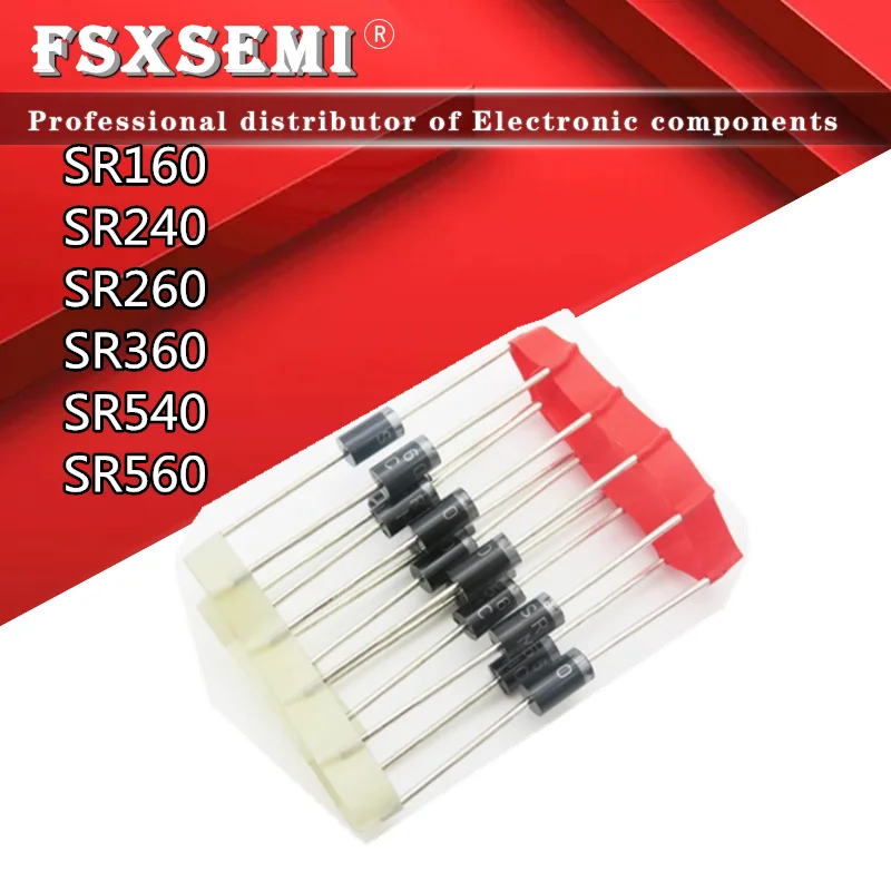20pcs SR160 SR240 SR260 SR360 SR540 SR560 DO-27 Schottky diode