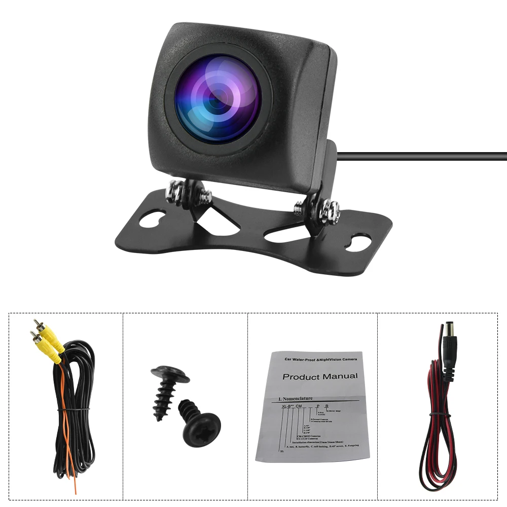 Podofo Car Rear View Camera Universal Backup Parking Assistance Camera Night Vision Waterproof AHD Color Image Vehicle Camera