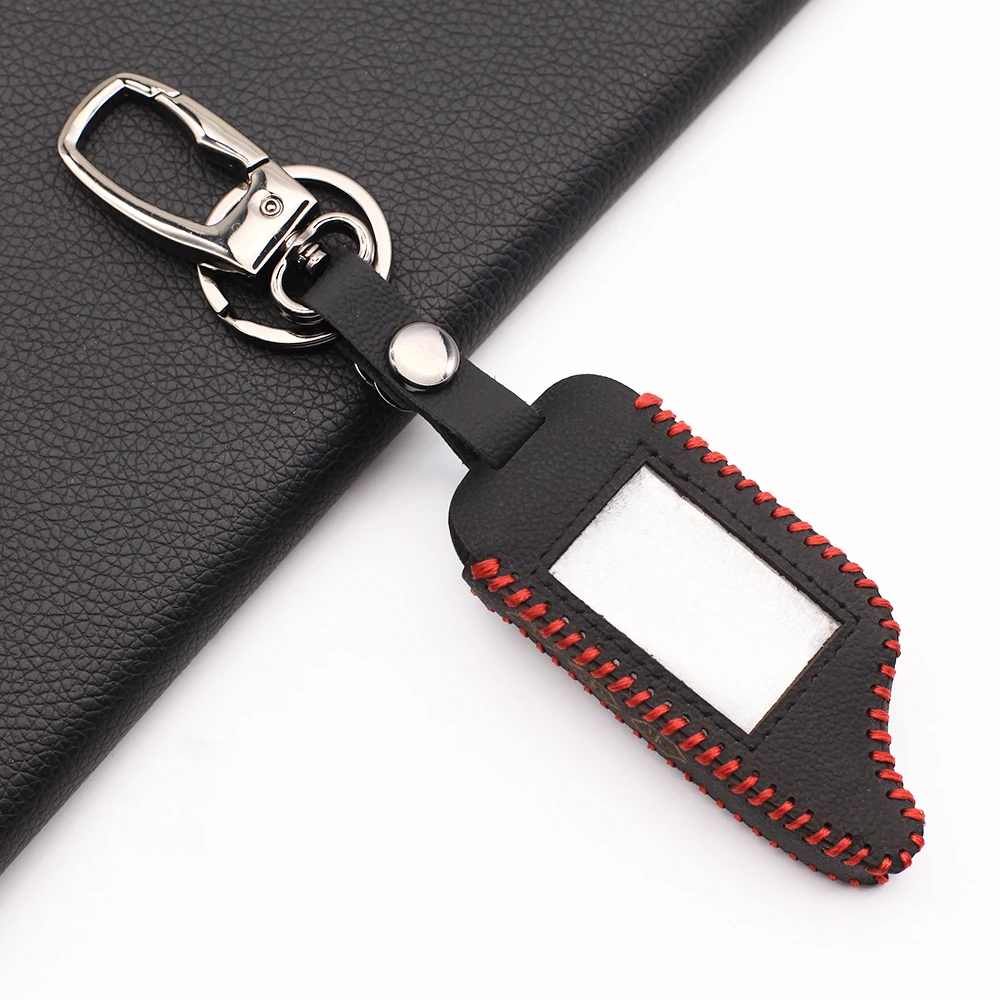 Soft Leather Key Case Fob Cover For Starline B9 / B91 / B6 / B61 / A91 / A61 / V7 Russian Two Way Version LCD Car Alarm Keychain