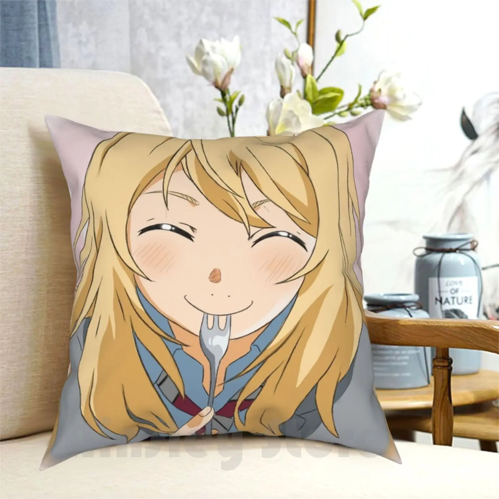 Kaori Miyazono Pillow Case Printed Home Soft Throw Pillow Your Lie In April Kaori Miyazono Anime Spring Shigatsu Wa Kimi