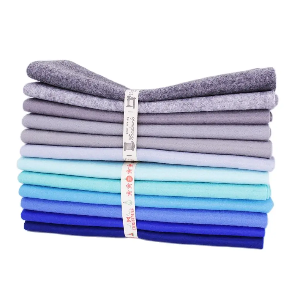 Grey Blue Felt Set,1.2mm Soft Non-woven Fabric For Handmade DIY Sewing Crafts Dolls Toy,Polyester Cloth 12 Pcs/Lot 25cmx28cm