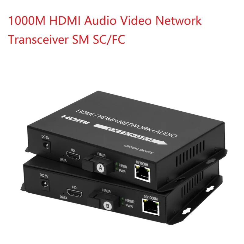 

1 Pair HDMI Gigabit/1000M network Audio and Video Optical terminal 20KM HDMI Fiber Transceiver Converter fiber extender1920X1080