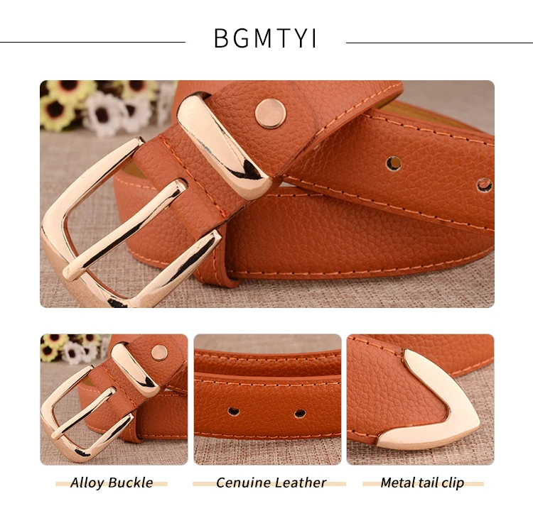 Mode Frauen Leder Gürtel Hohe Qualität Gold Schnalle Beste Passende Kleid Jeans Gürtel für Dame LB2146 – Detail 2