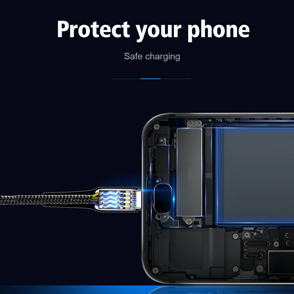 Кабель Maerknon USB Type-C для телефонов Android, 3A, 0.25-3 м