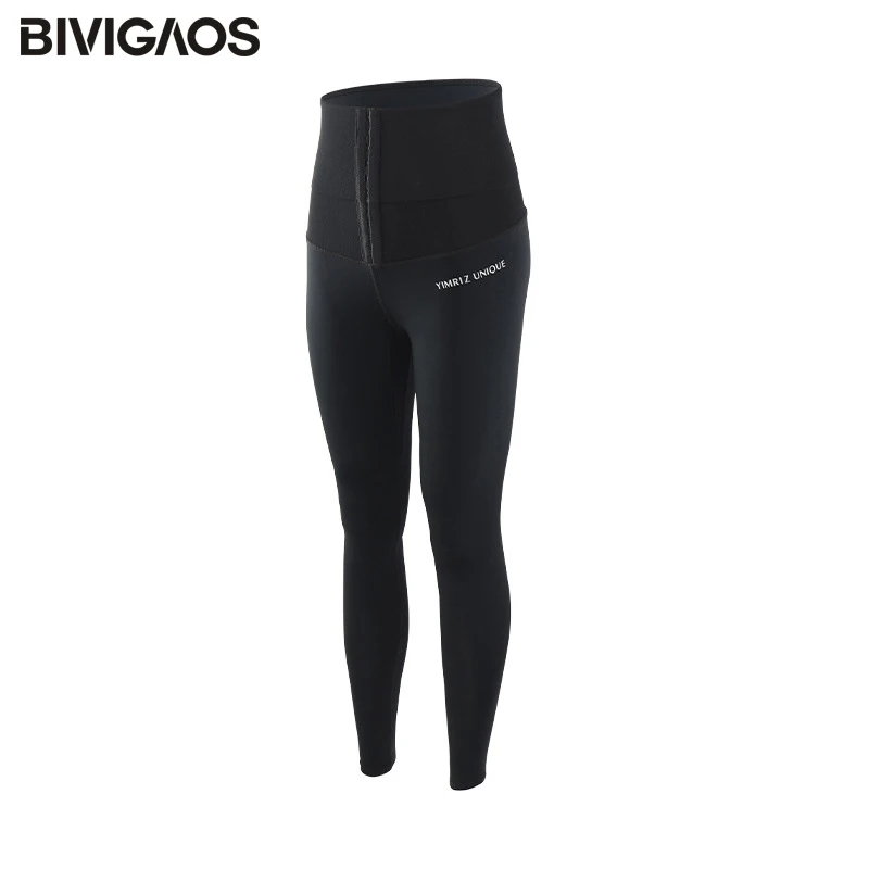 BIVIGAOS High Waist Trainer Breasted Fitness Leggings Women Sexy Body Shaper Slimming Belt Workout Leggings Running Sports Pants