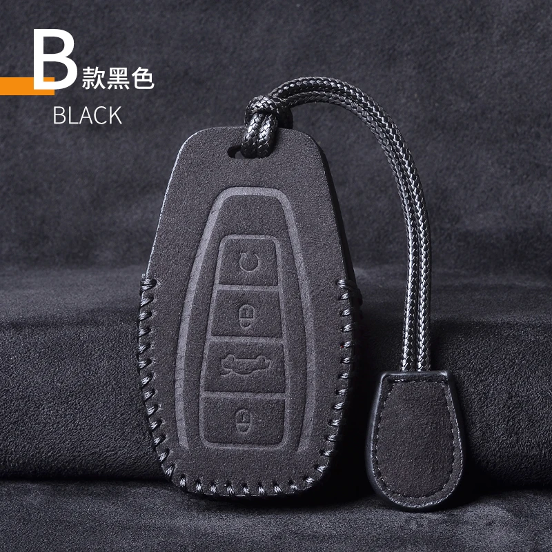 

Leather Car Remote Key Case Cover Holder Shell For Geely Coolray 2019-2020 4 Buttons Auto Styling Fob car accessories for girls