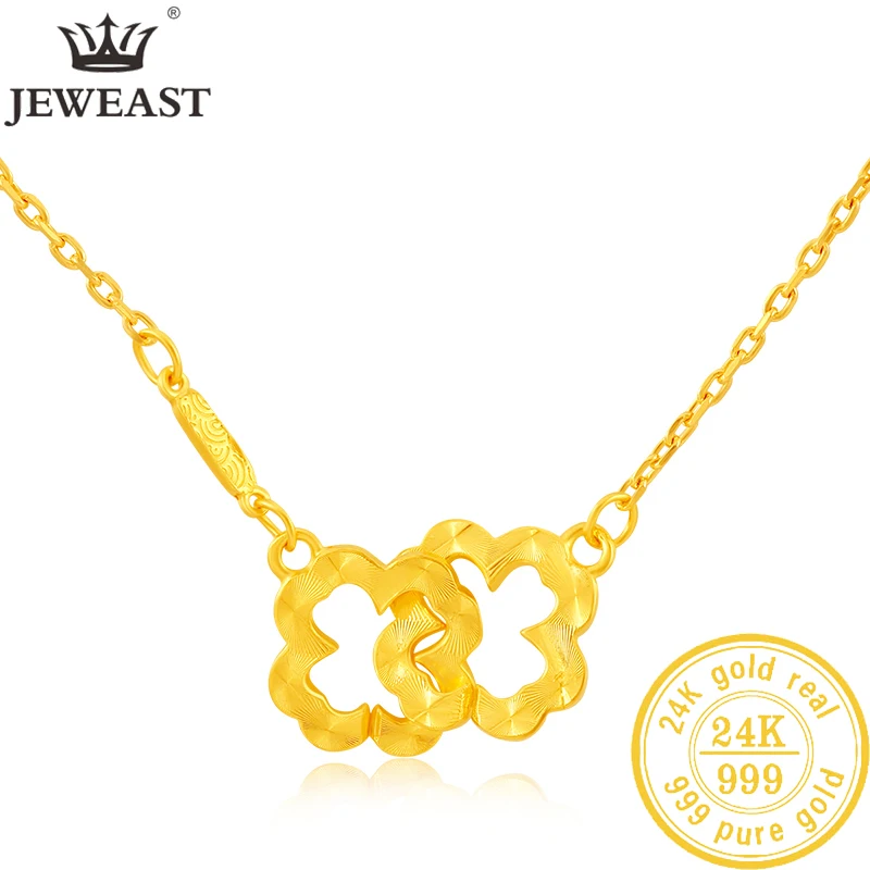 

JLZB 24K Pure Gold Necklace Real AU 999 Solid Gold Chain Beautiful Upscale Trendy Classic Party Fine Jewelry Hot Sell New 2023