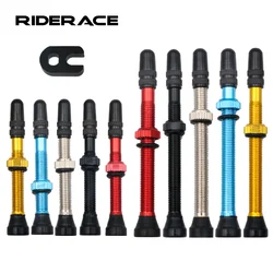 2Pcs 40/60MM Bicycle Vacuum Air Valve Durable Alloy Stem Brass Core F/V Presta MTB Bike Tubeless Tire Nozzle Cap Cycling Parts