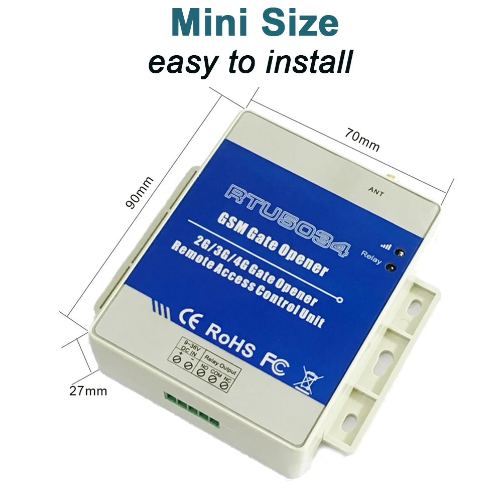 GSM Gate Opener Access Controller Wireless Relay Wwitch for Garage Door Remote Control by Free Phone Call RTU5034