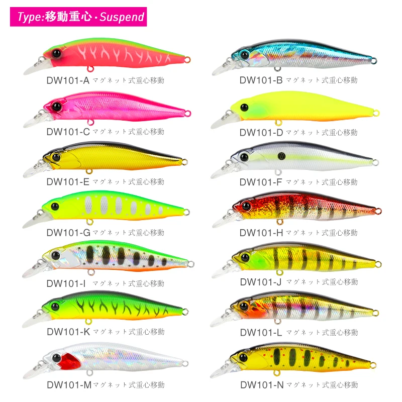 TSURINOYA Minnow77SP Jerkbait señuelo suspendido para lubina y lucio