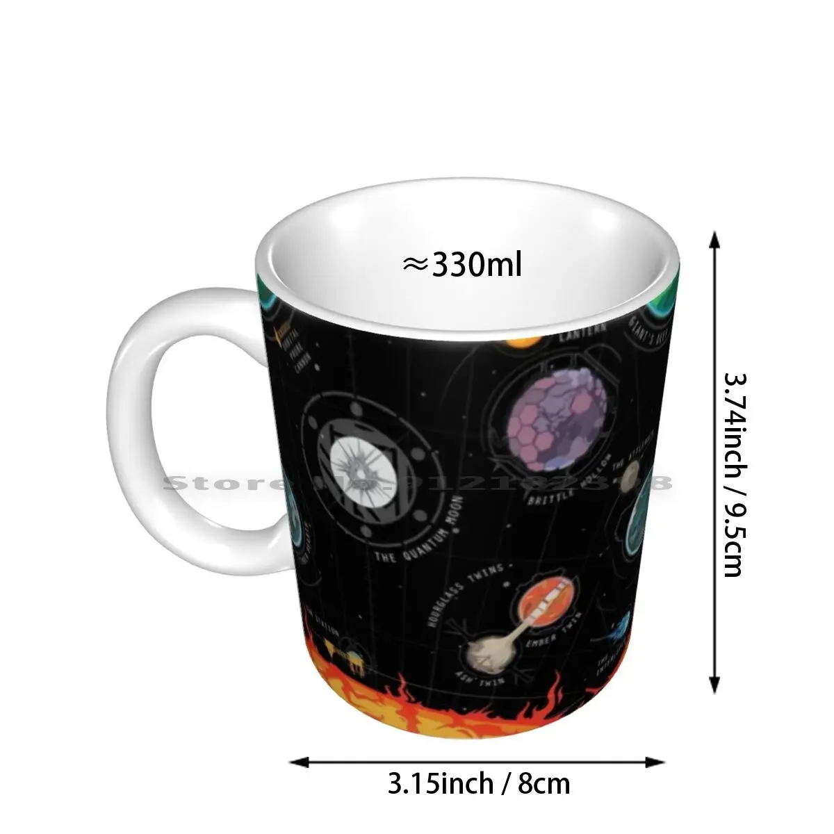 Outer Wilds System Ceramic Mugs Coffee Cups Milk Tea Mug Outer Wilds Outer Wilds Planet Planets Sun Sun Station Solar System