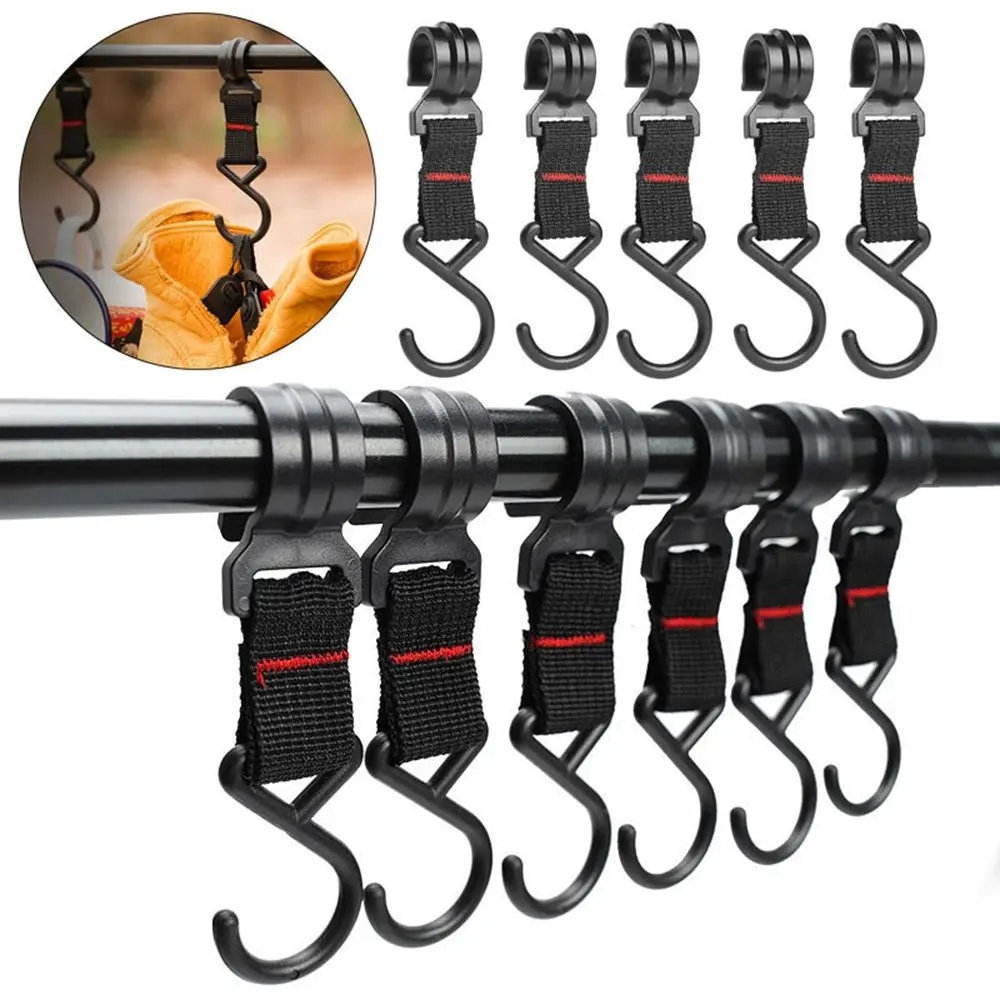 1/2/5pcs Moveable Rack Tool Finishing Hook Storage Buckle S-Shaped Hanging Hooks Pot Pan Hanger Outdoor Camping