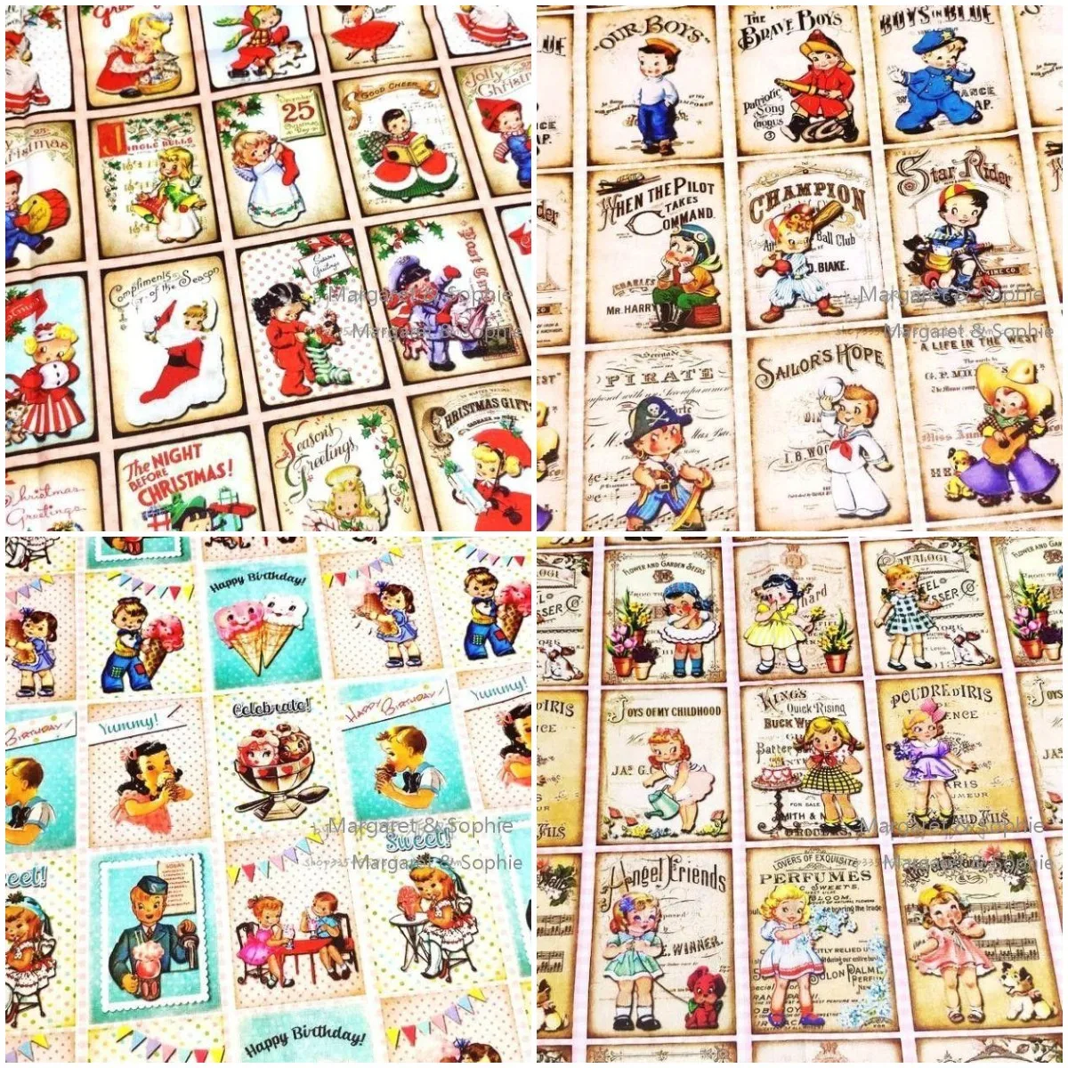 HOT Cartoon Girls Print Cotton Fabric By The Meter,DIY Quilting Needlework Patchwork Poplin Material,Sew Clothes Dress Fabrics