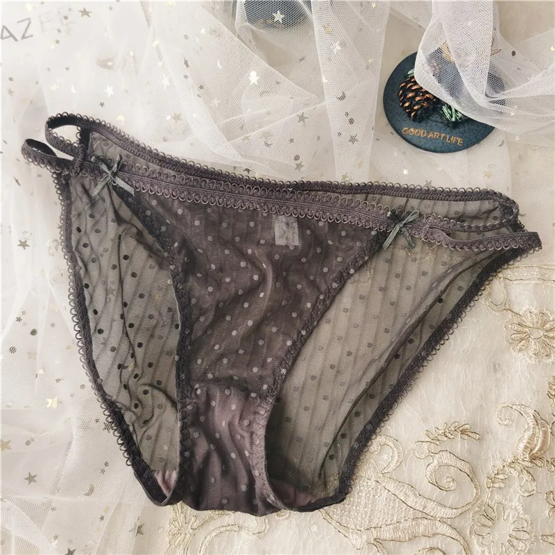 2021 European Cotton Underwear Sexy Lace Panties Low Waist Hollow Out Dot Briefs Seamless Comfortable Briefs Female Lingerie