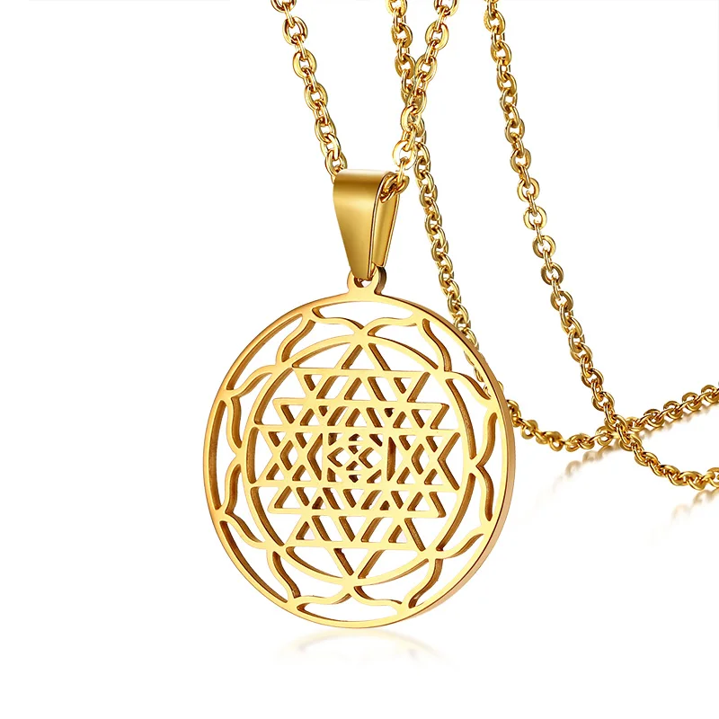 2022 Trendy Stainless Steel Sri Lanka Yantra Pendant Europe And America Style And Simple Necklace Suitable For Women And Men