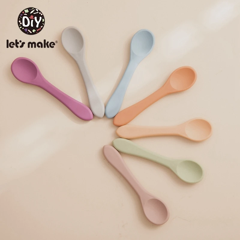 

Let'S Make Food Grade Free BPA Silicone Spoon Baby Feeding Tableware Baby Silicone Spoon Baby Products Safe Feeding Accessorie