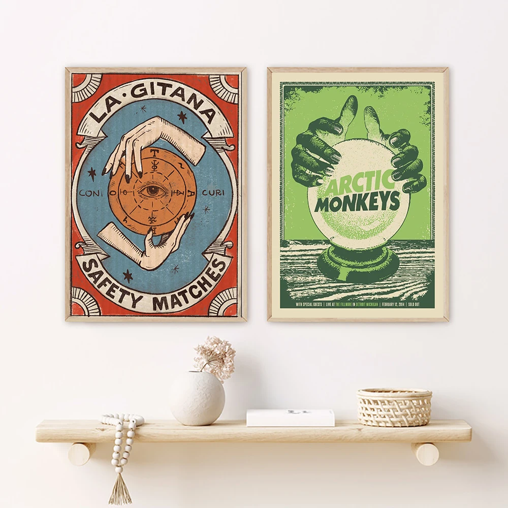 Vintage Kaleidoscope Posters and Prints Arctic Monkeys Magic Typography Wall Art Canvas Painting Decor Pictures for Teen Room