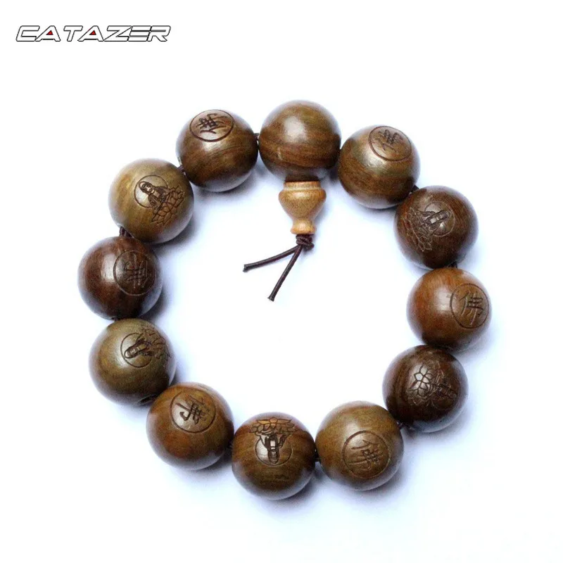 2cm Shaolin Buddhist Monk Sandalwood Bracelet Buddhism Prayer Beads