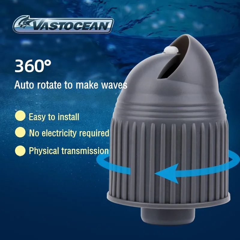 Aquarium Wave Maker Pump Head Submersible 360°  Rotary Wavemaker Head With 3pcs Connector For Fish Tank Water Circulation