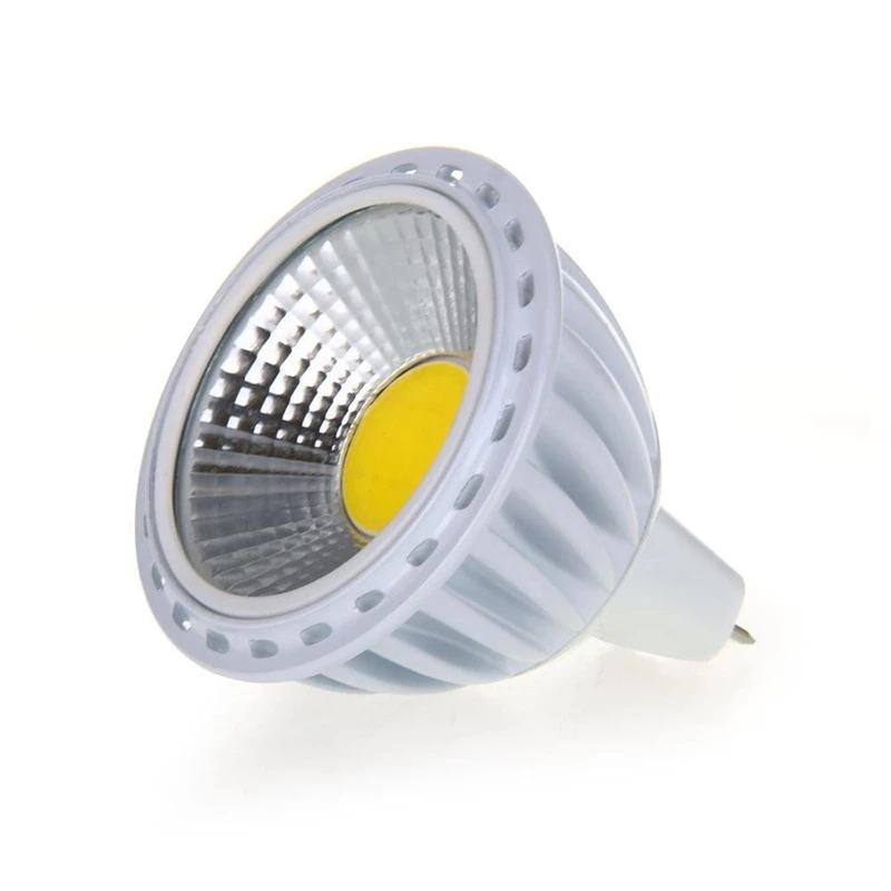 Gu5, 3/mr16 6w cob lâmpada de ponto de luz led, 420lm 60 ° 3000k branco quente dc 12v cnim quente