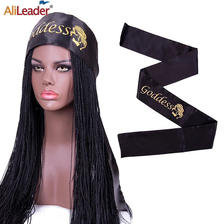 Alileader Satin Edge Scarves For Wig Holder Grip Headband Soft Satin Edge Laying Scarf Wrap For Hair Wig Wrap Grip Band