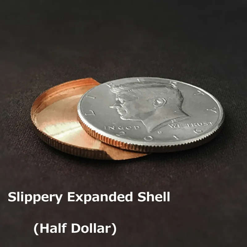 1Pc Slippery Expanded Shell (Half Dollar)Magic Tricks Coin Appear/Vanish Magia Magician Accessory Close Up Illusion Prop Gimmick