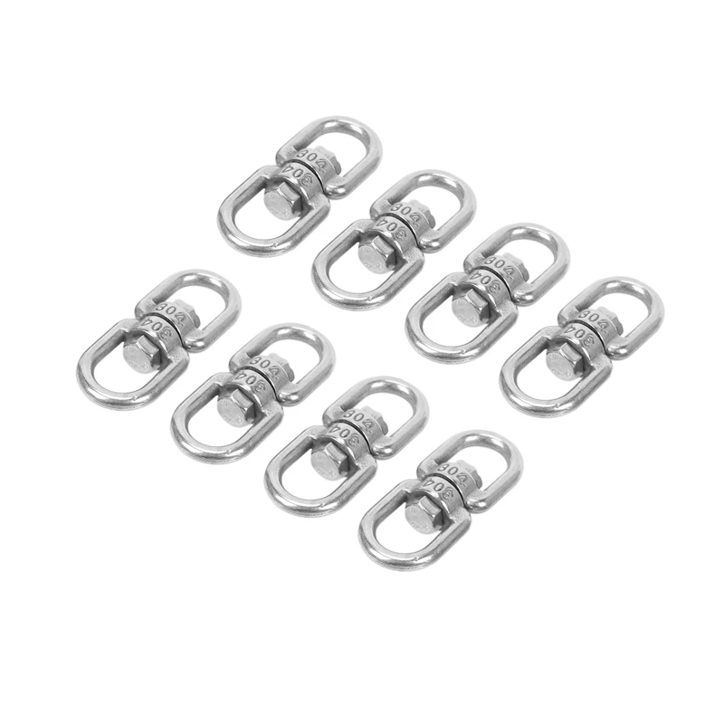 8PCS Stainless Steel Hanging Basket Spinners Plant Hanger Swivel Hook Swivel Clip for Dog Lead, Flower Pot Basket (M4)