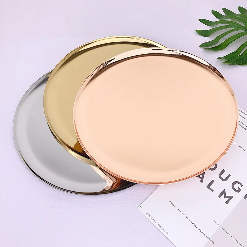 

Luxury Charger Plates Metal Tray 28 CM/ 11" Round Nut Plates/ Sweet/ Cake Plates For Home Christmas Decoration