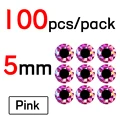 100 Piezas de 5mm de Color Rosa