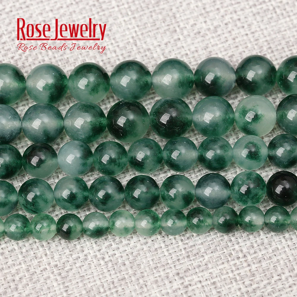 Wholesale Natural Stone Gradient Green Jaspers Chalcedony Beads 4 6 8 10 12 14mm Pick Size For Bracelet Necklace Accessories