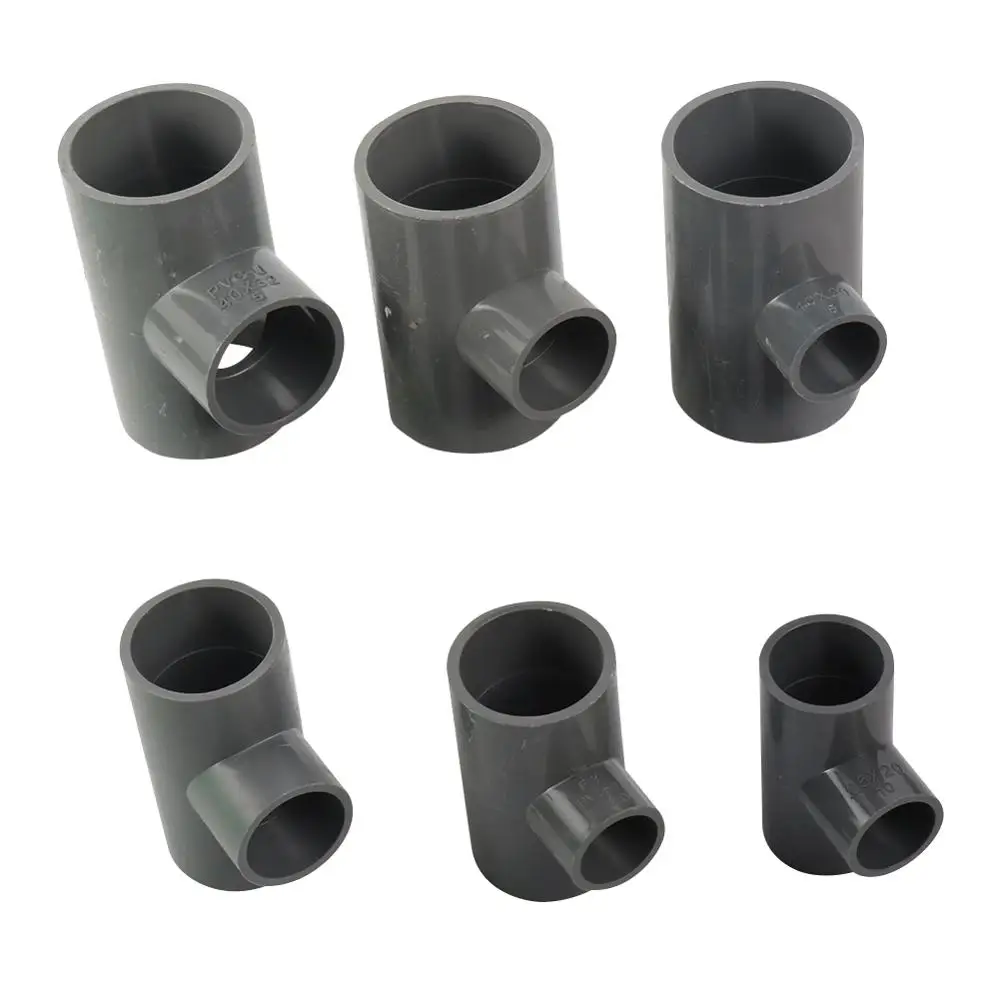 

Water Supply Stystem PVC Connector 25-20/32-20/32-25/40-20/40-25/40-32mm Reducing Tee Joint Irrigation Water Tank Pipe Fittings