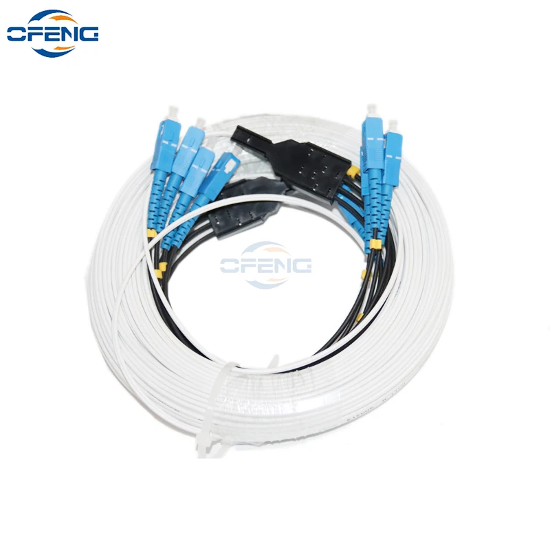 	 Indoor and Outdoor Fiber Optic Drop Cable, Optical Patch Cord, SM, SX G675A1, SC LC FC ST Connectors, 2 Steel 4 Core, 200m DIY