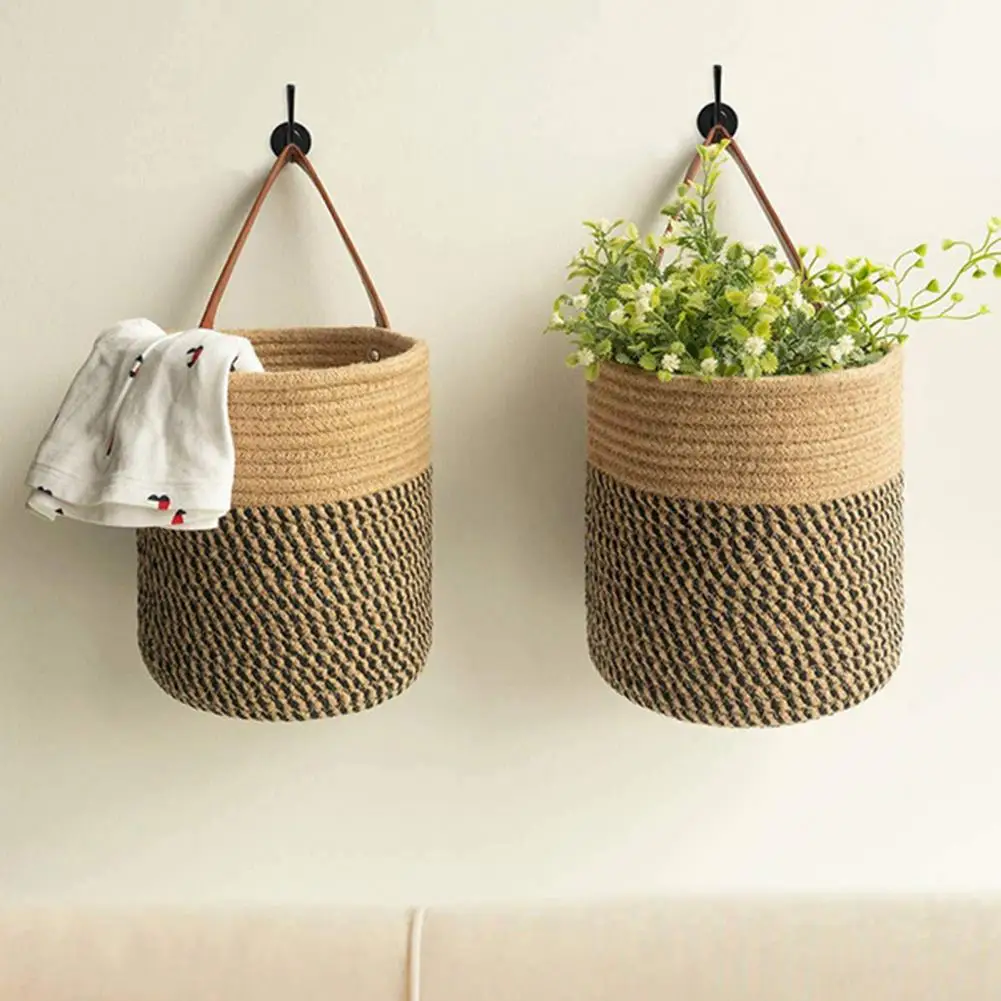 Storage Baskets laundry Seagrass Baskets Wicker Hanging Flower Pot Baskets Storage Flower Home Pot panier osier basket for toys