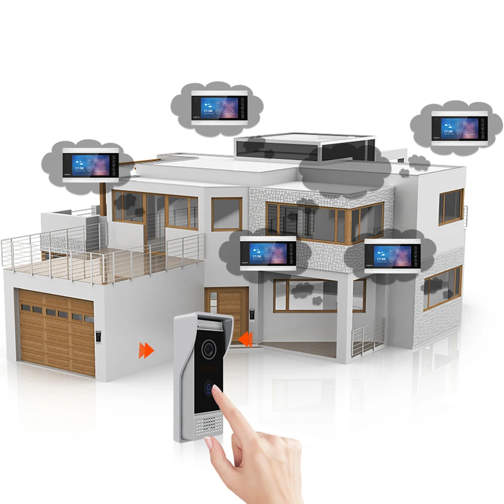 JeaTone 7 Inch Home Video Door Phone Intercom System 1200TVL Doorbell Camera Color LCD Screen for Unlock, Monitor, Two Way Talk