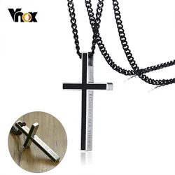 Vnox Special Bible Cross Pendants for Women Men Stainless Steel Necklace Jesus Christ Prayer Jewelry Philippians 4:13