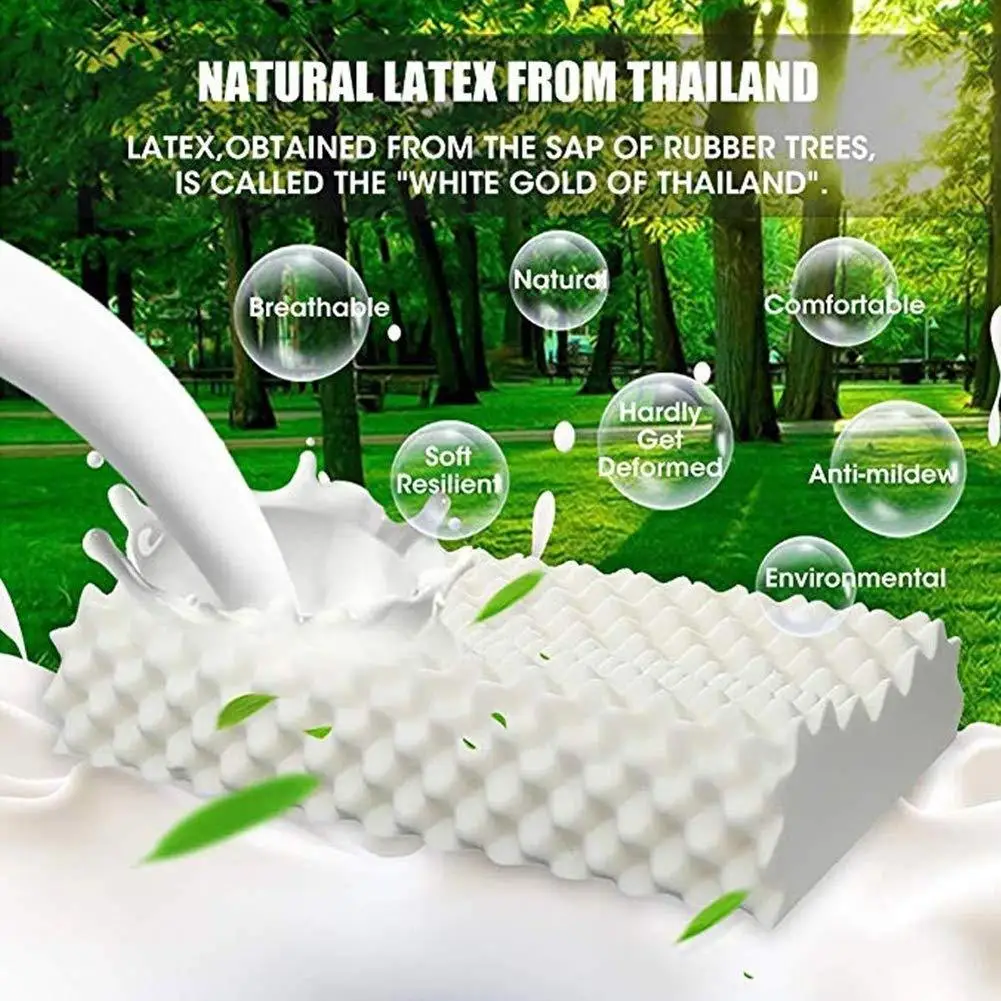 

Thailand Pure Natural Latex Pillow Remedial Neck Protect Vertebrae Health Care Orthopedic Pillow Natural Children latex pillow