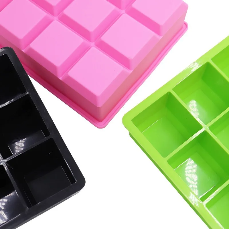 12 Grids Silicone Ice Cube Tray Molds Square Shape Ice Cube Maker Fruit Popsicle Ice Cream Mold for Wine Bar Drinking Dropship