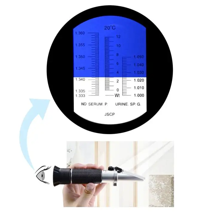 RHC-200ATC Human Clinical Refractometer Measurement Serum Protein Urine SG RI Tri Scale ATC Refractometer for Hemoglobin