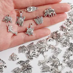 10-30pcs Vintage Animal Butterfly Elephant Fish Charms Pendant for Jewelry Making DIY Earring Necklace Handmade Jewelry Making