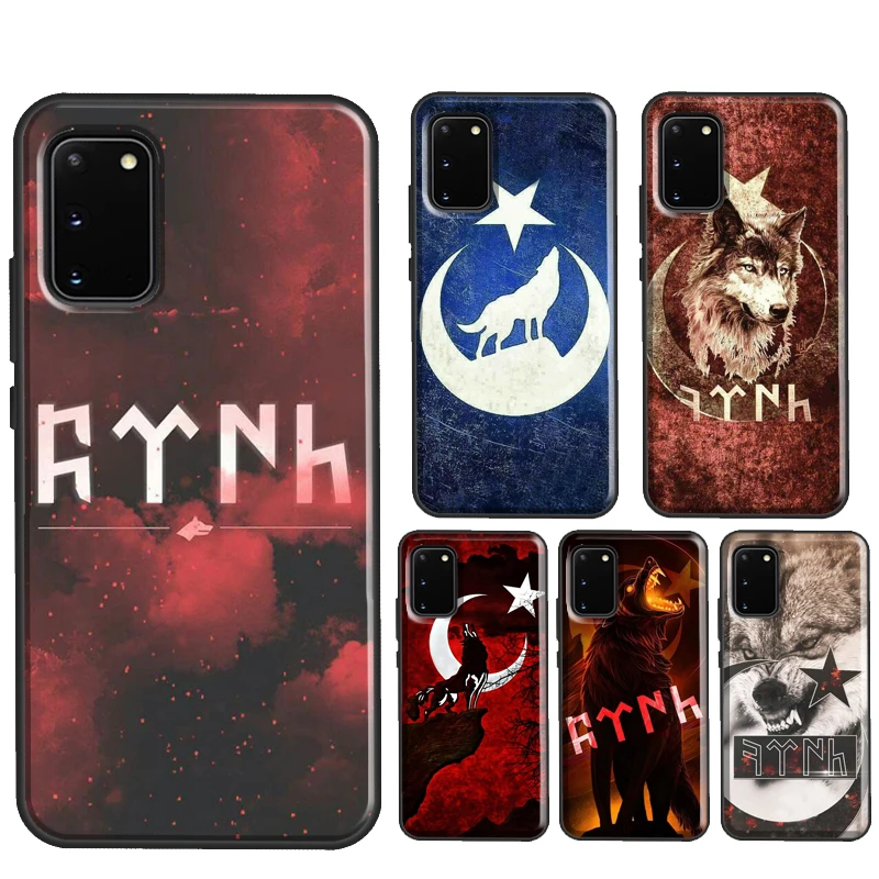 Turkey Turkish Flag Wolf Fundas For Samsung Galaxy S21 Ultra S22 S20 FE S8 S9 S10 Note 10 Plus Note 20 Ultra Case